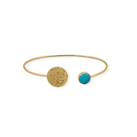 Turquoise & Gold Cuff