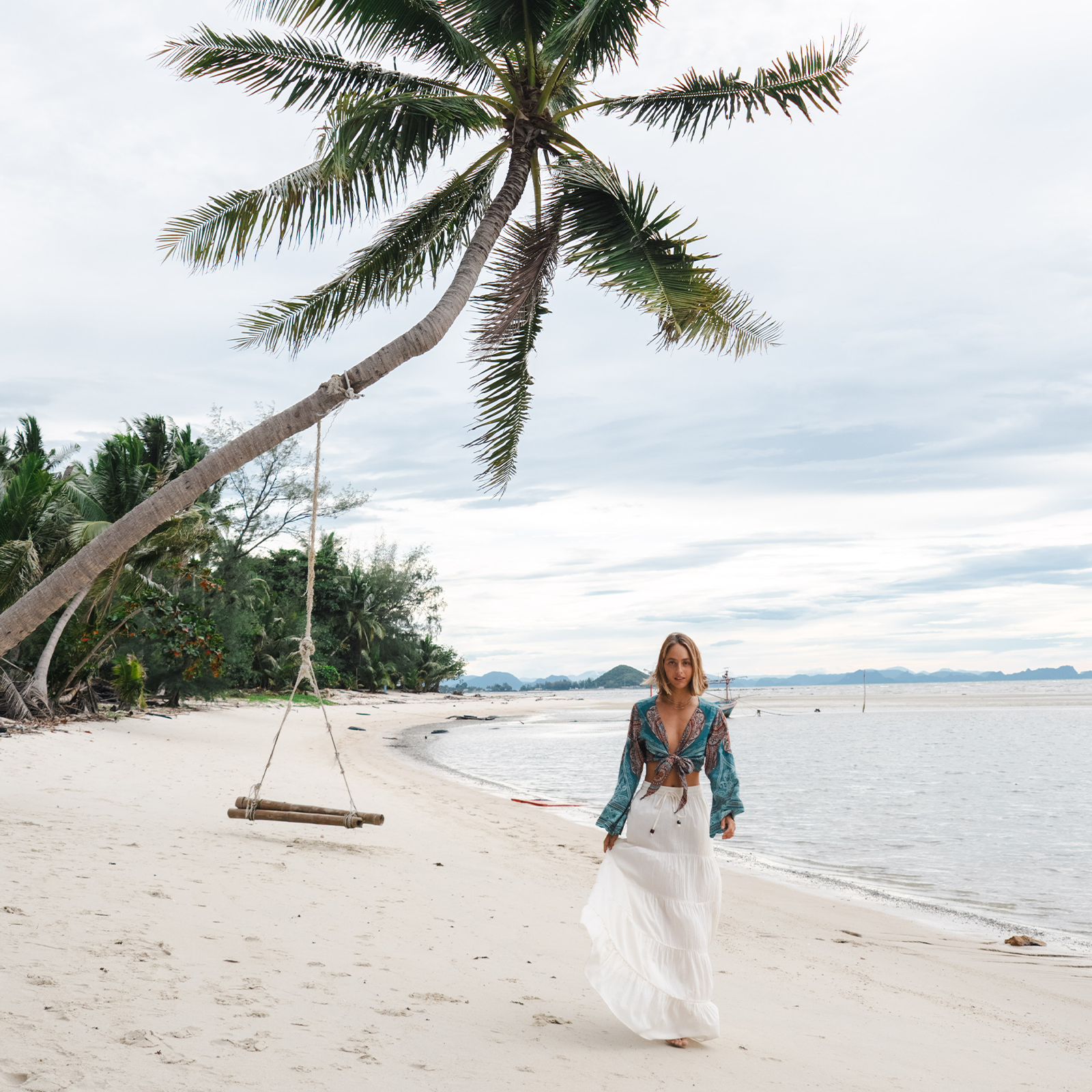 Cream Shipwrecked Maxi Skirt with Bead