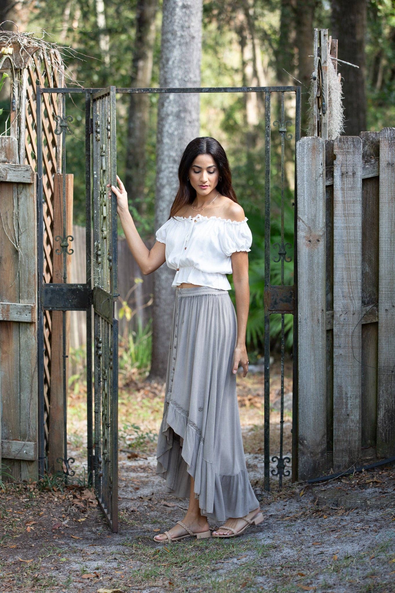 Bohemian Dipped Hem Skirt