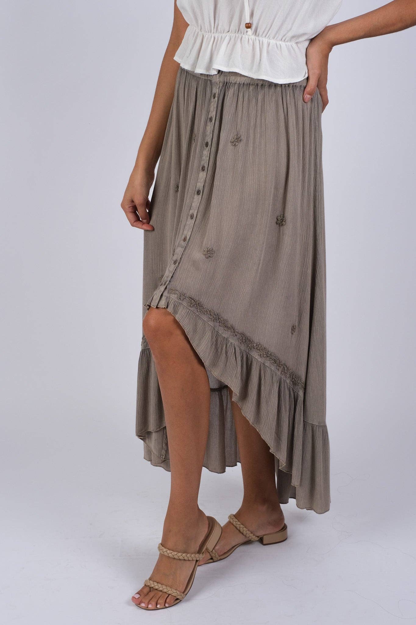 Bohemian Dipped Hem Skirt