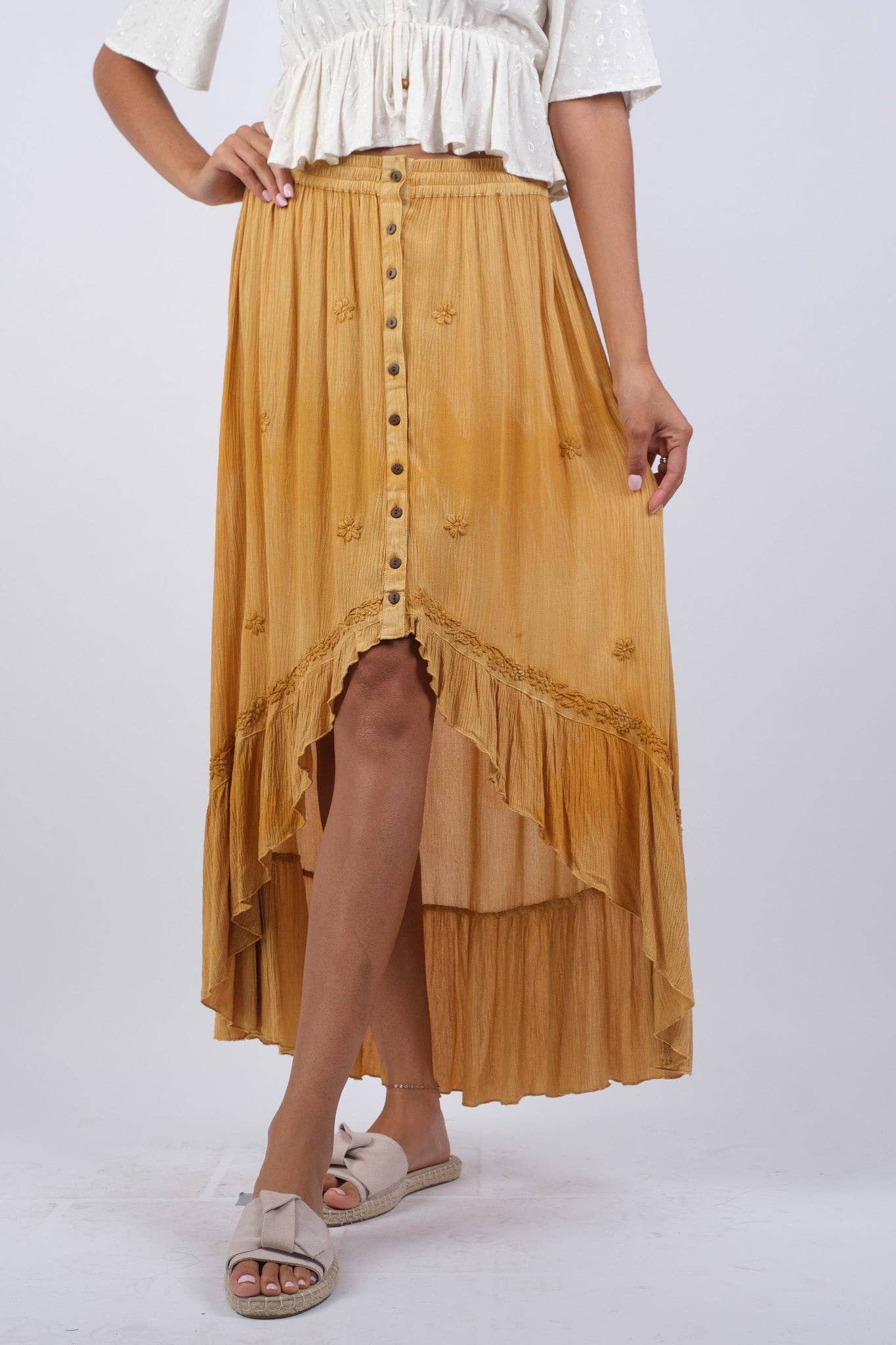 Bohemian Dipped Hem Skirt