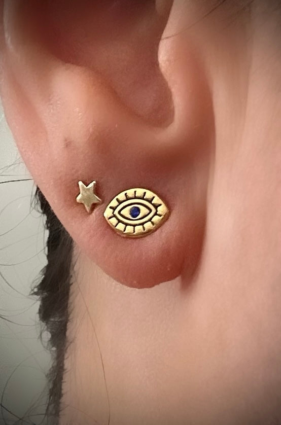 Evil Eye Sapphire Studs