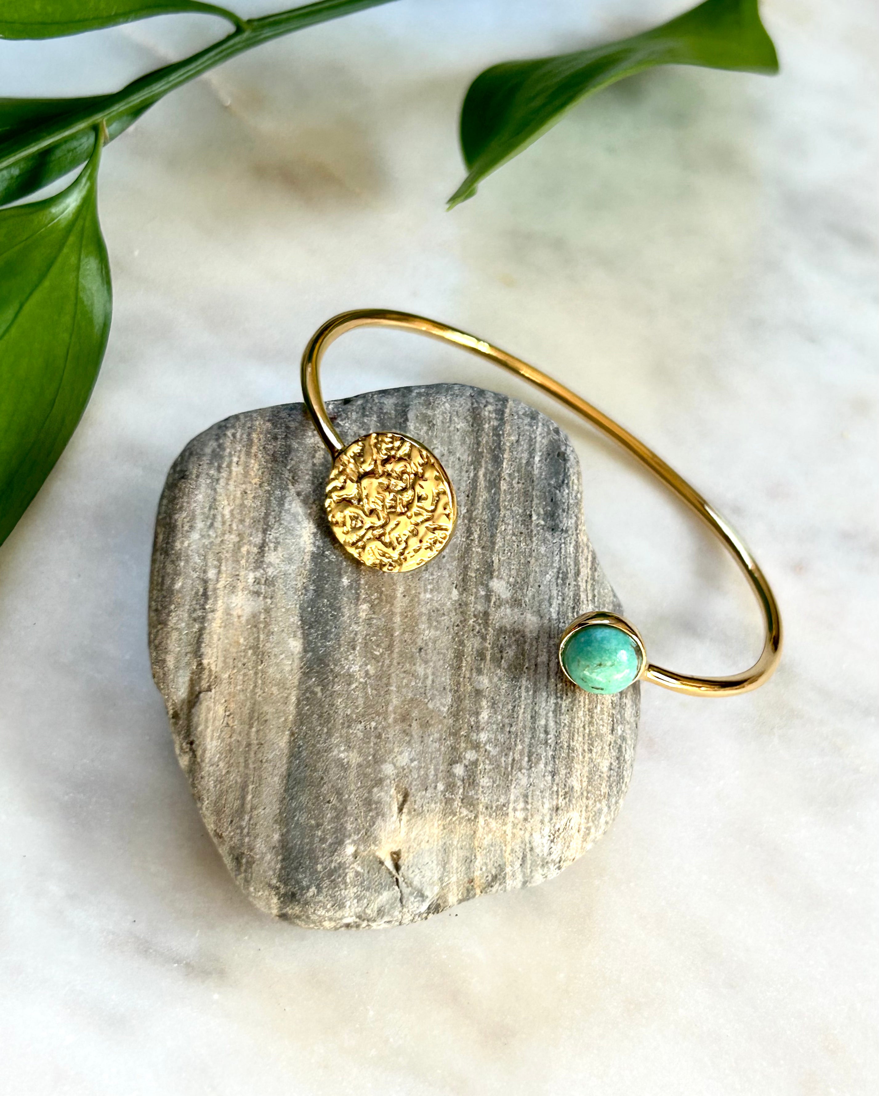 Turquoise & Gold Cuff