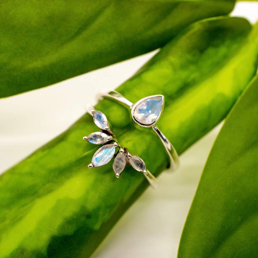 Nesting Rainbow Moonstone Ring Set