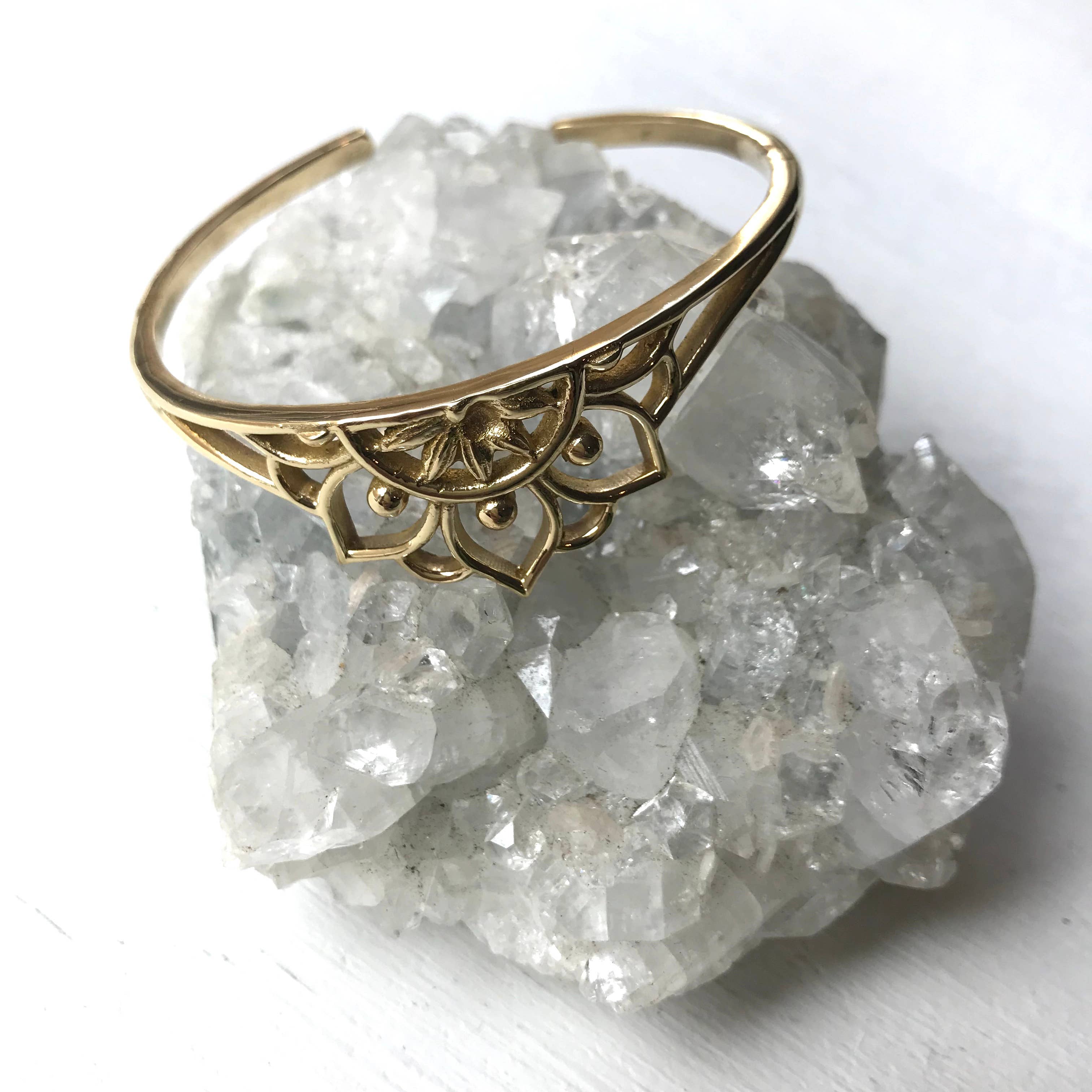 Brass Lotus Cuff