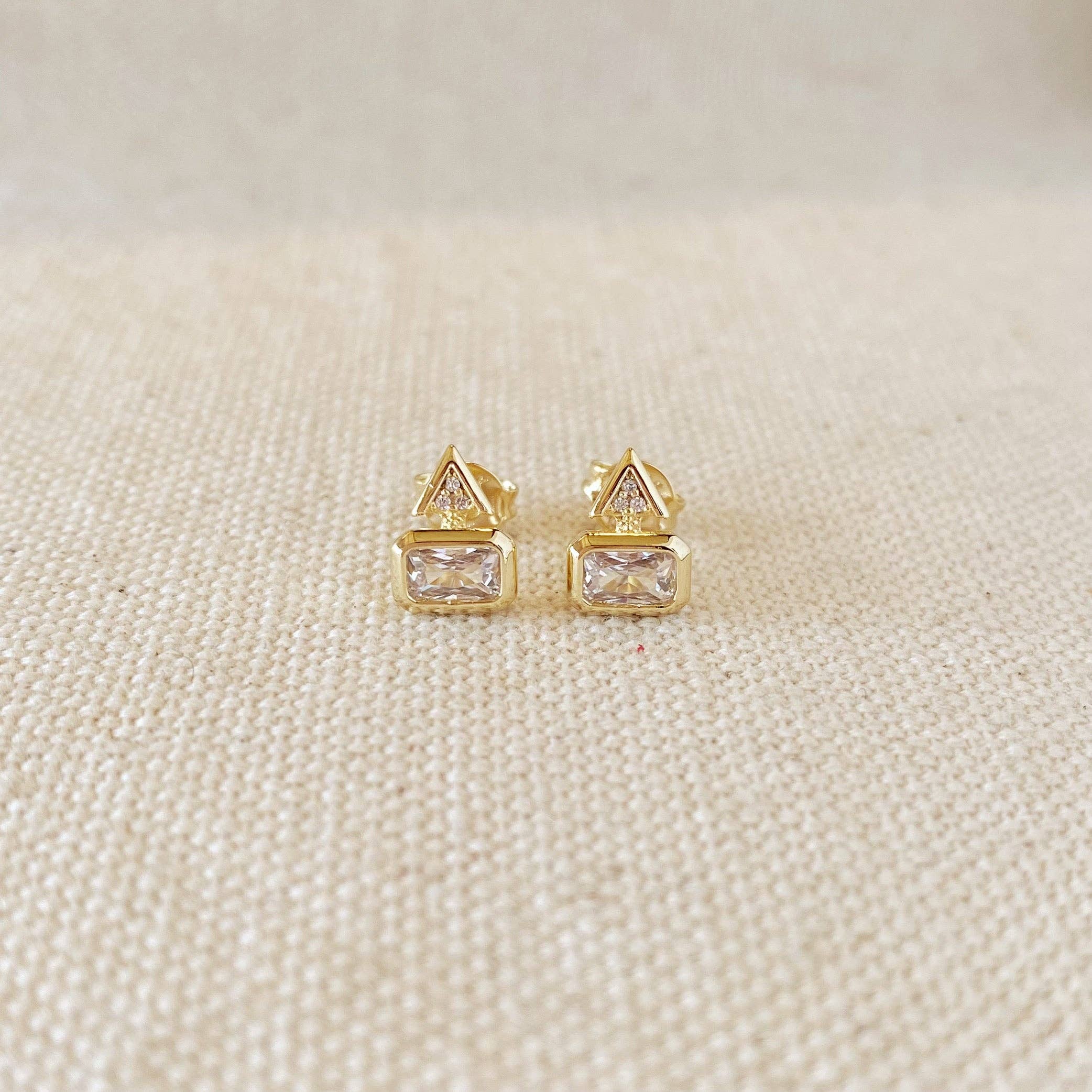 Stud-y Geometry CZ Earrings