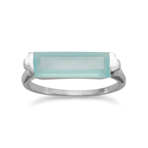 Green-Eyed Lady Chalcedony Bar Ring