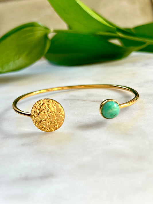 Turquoise & Gold Cuff
