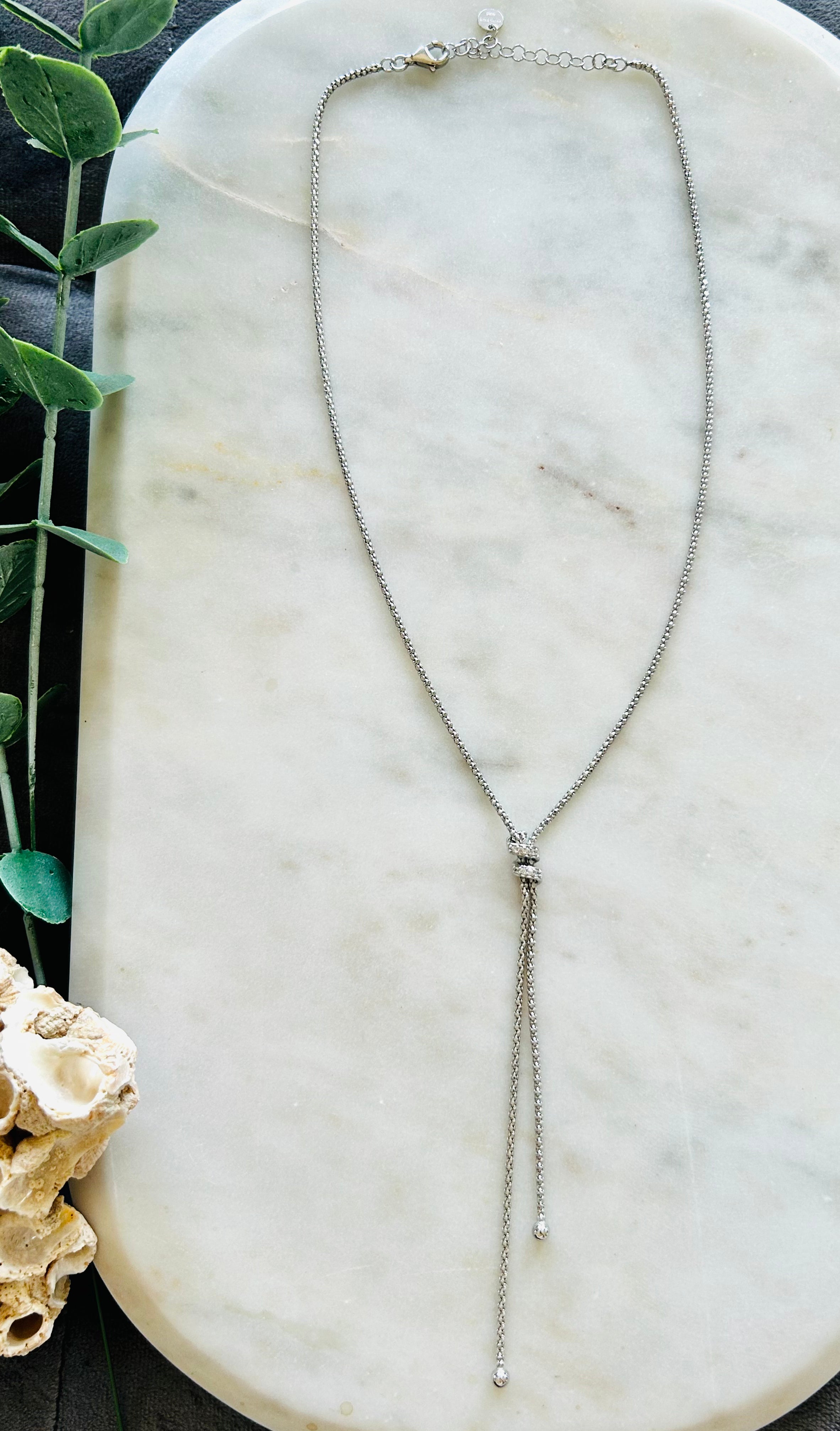 Coreana CZ Lariat Necklace