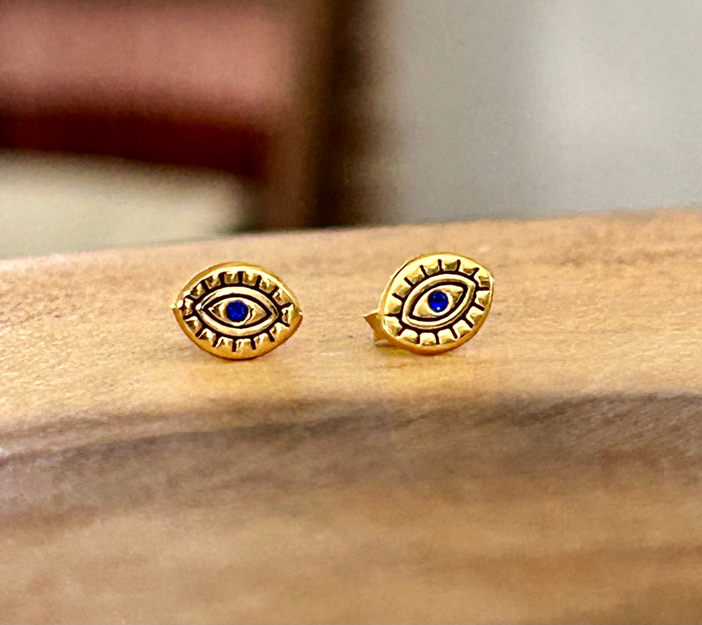 Evil Eye Sapphire Studs