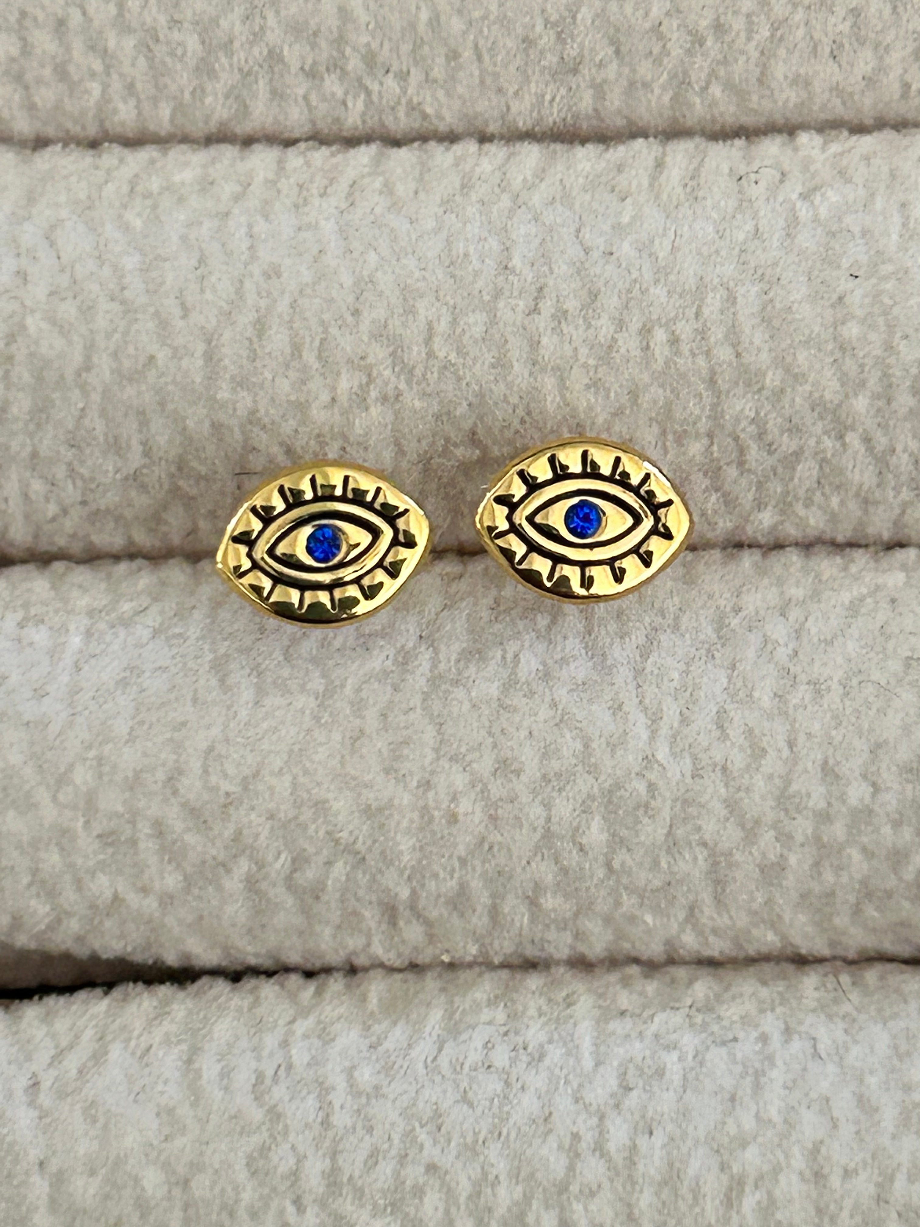 Evil Eye Sapphire Studs