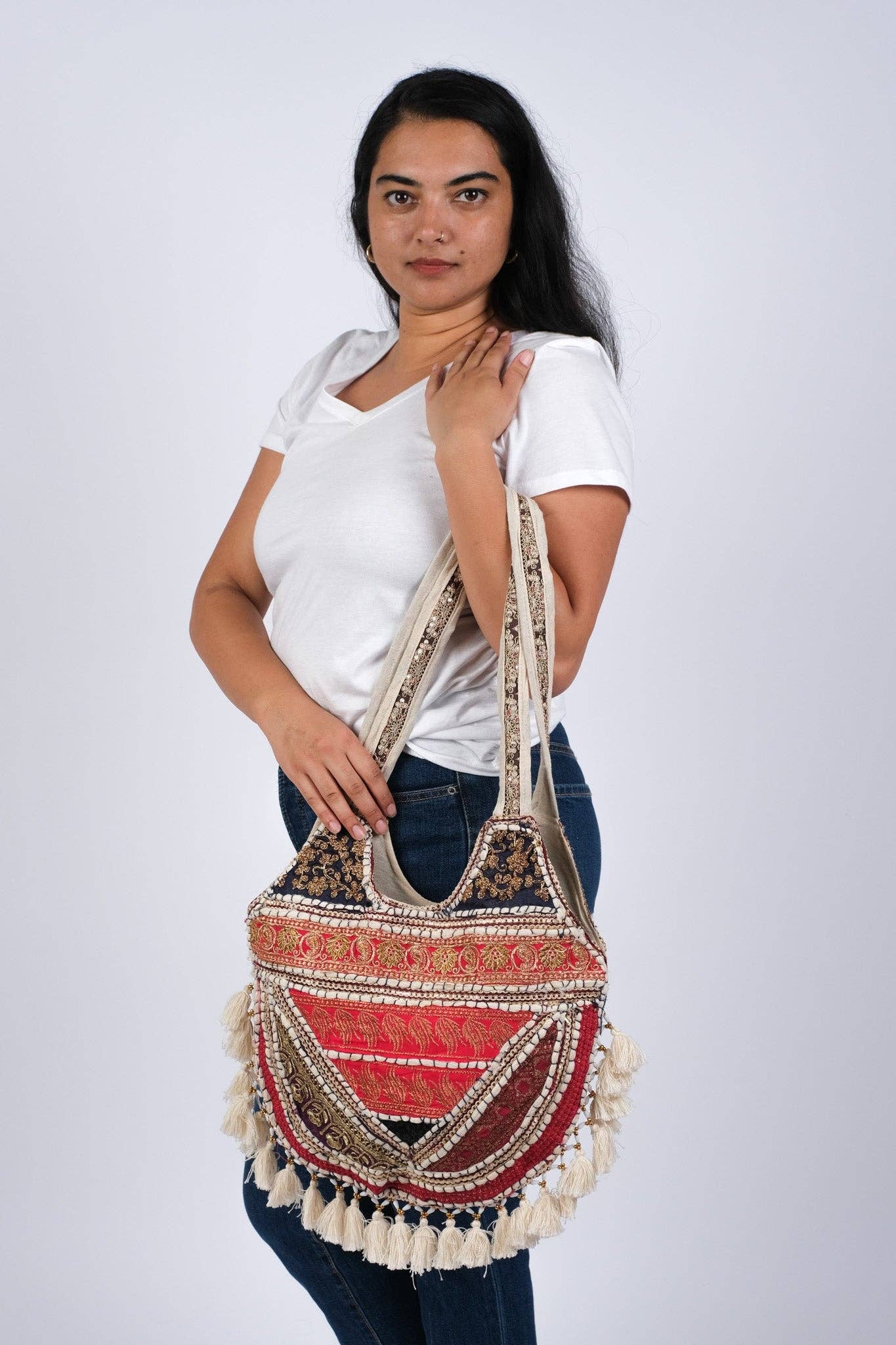 Boho Bloom Patchwork Hippie Shoulder Bag